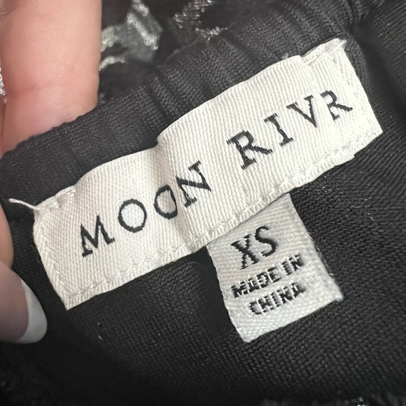 NEW Anthropologie DAMASK houndstooth Dress Balloon Sleeves XSMALL Silver Black - Picture 9 of 10